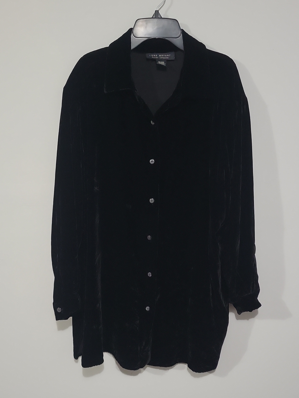 Lane Bryant | Velvet Silk Blend Button Shirt 14/16 Whimsigoth Goth Dark Romantic
